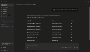 Claude Desktop mostrando el connector de Home Assistant conectado localmente