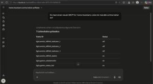 Interfaz de Claude Web con el connector MCP de Home Assistant activo